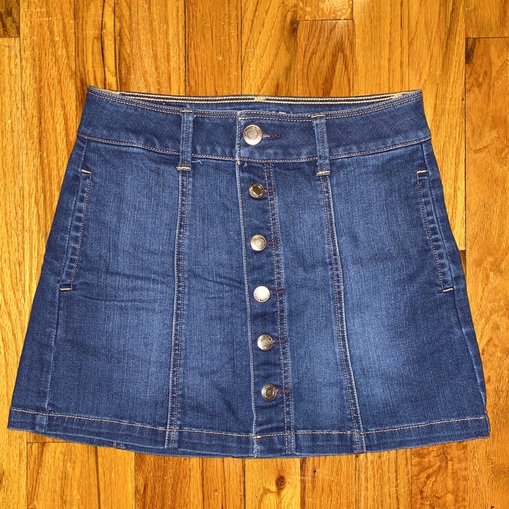 american eagle jean mini skirt